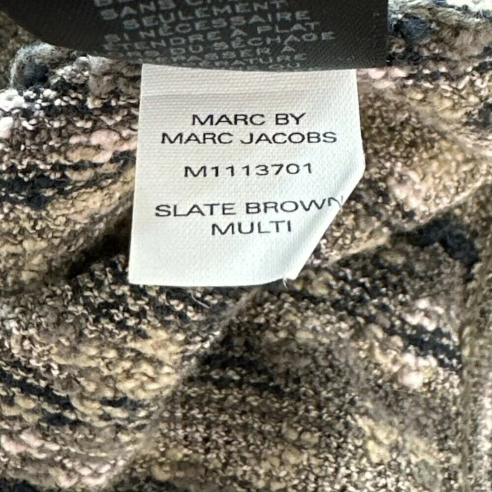 Marc by Marc Jacobs Slate Brown Multi Zipper Back Blouson Lightweight Sweater S